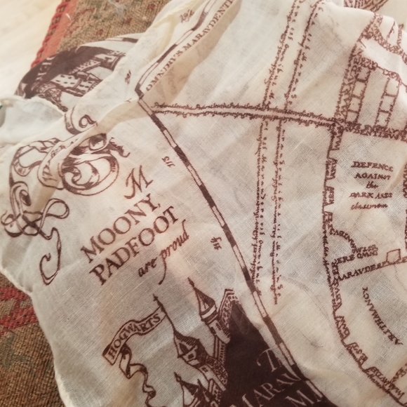 Marauder's Map Harry Potter wearable scarf vintage look - Picture 7 of 9